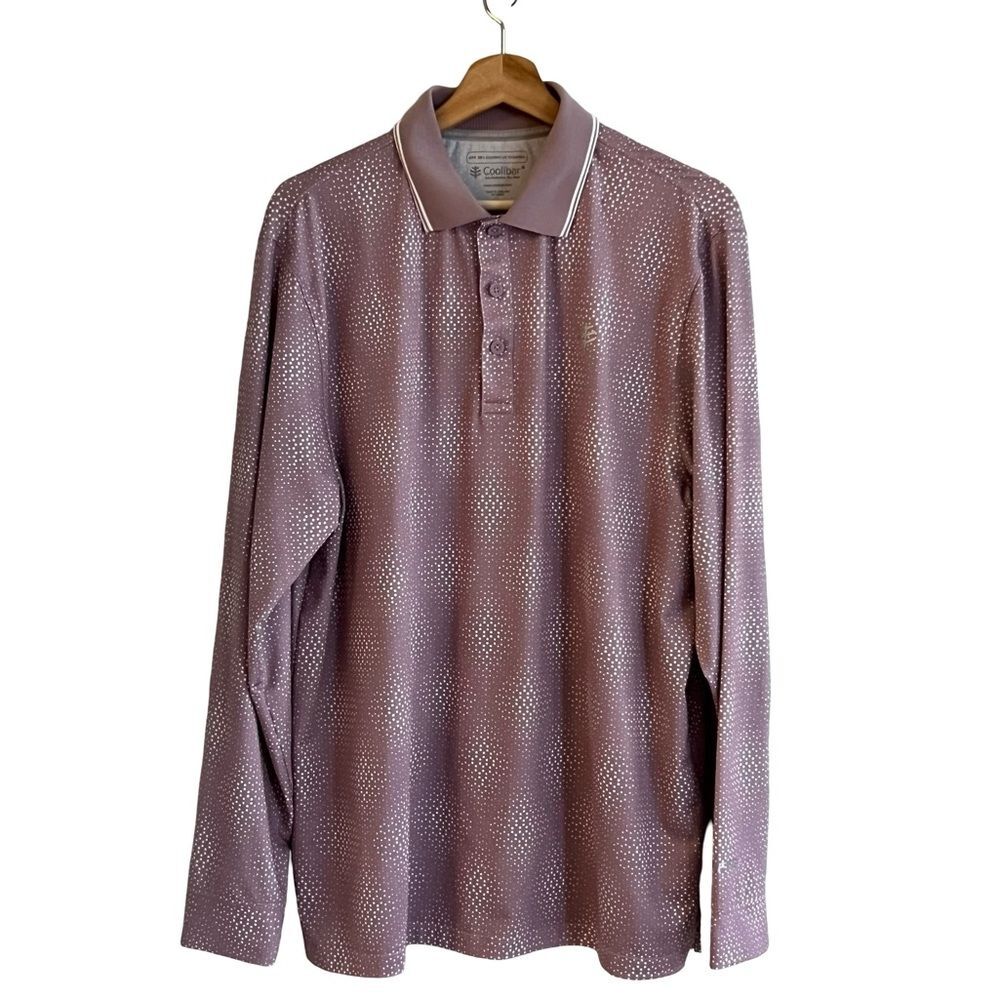 Coolibar Mens Long Sleeve Erodym Golf Polo Shirt Size M UPF 50+ Outdoor Vacation